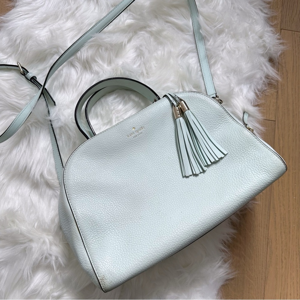 Kate Spade Bailey Atwood Place Bowling Bag Satchel in Island Waters Blue